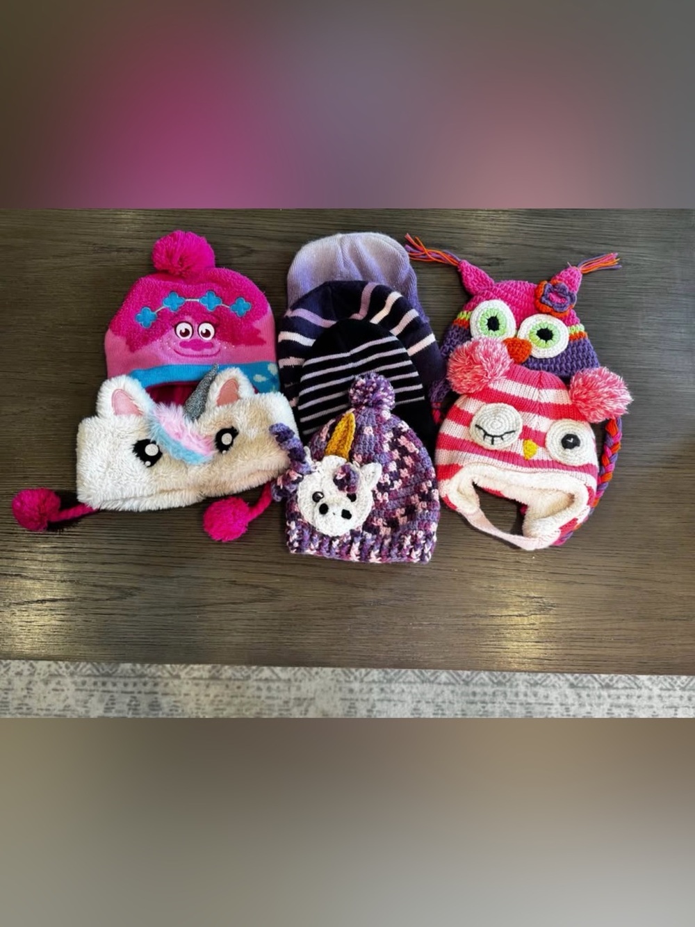Kids Purple Unicorn Pom Beanie - Cozy Winter Hat